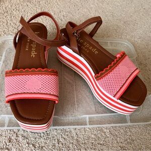 Kate Spade New York Highrise Spade Platform Wedge Sandals Size 9.5B